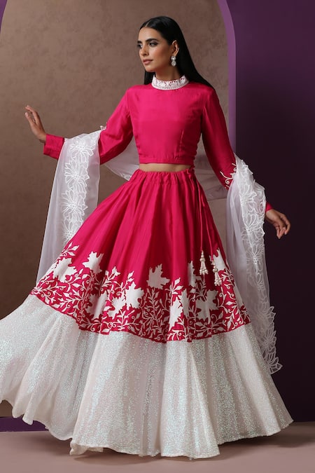 Wazir C Kashmiri Aari Embroidered Lehenga Set 