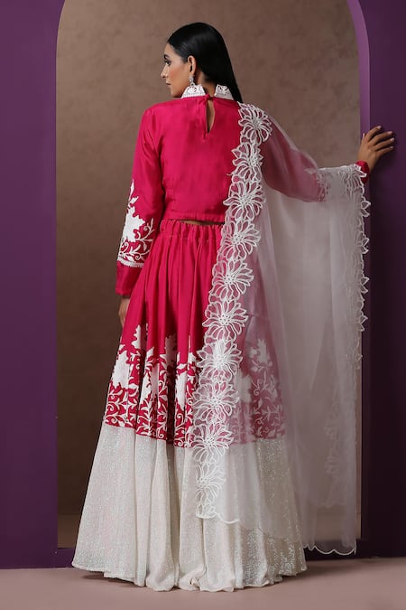 Wazir C Kashmiri Aari Embroidered Lehenga Set 