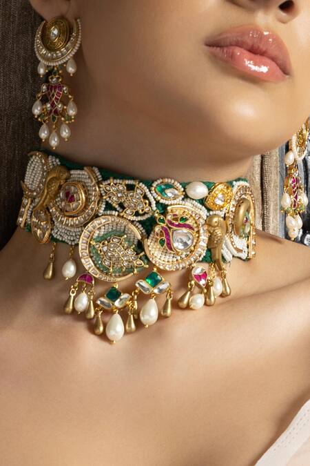 Buy Joules By Radhika Multi Color Pearls Embellished Choker Set Online at Aza Fashions Buy_Joules By Radhika_Multi Color Pearls Embellished Choker Set_Online_at_Aza_Fashions