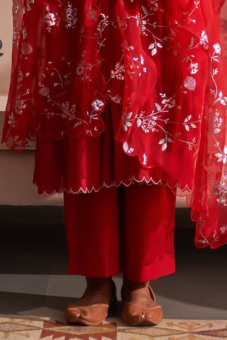 Buy Label Earthen Red Cotton, Maheshwari, Chiffon Sequins, Embroidery Khushboo Anarkali Set Online at Aza Fashions Buy_Label Earthen_Red Cotton, Maheshwari, Chiffon Sequins, Embroidery Khushboo Anarkali Set _Online_at_Aza_Fashions