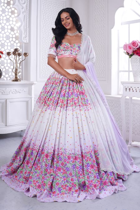 Buy Purple Lehenga White Lenga Lehnga Designer Lehnga Wedding Wear Lehngha  for Women Indian Ethnic Traditional Party Wear Silk Brocade Chania Online  in India - Etsy