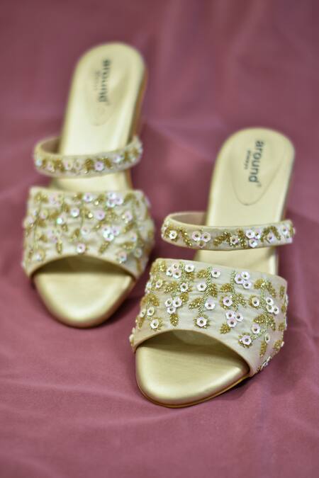 Around Always_Beige Embroidery Asin Light Sandal_Online_at_Aza_Fashions
