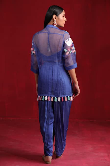 Ruh Clothing Hand Embroidered Kurta Dhoti Pant Set 