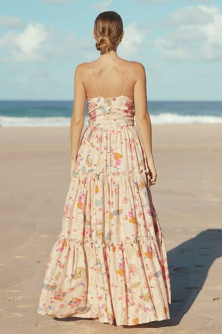 Shop Sruti Dalmia Pink Satin Embroidery Plunge Neck Hand Bodice Dress at Aza Fashions Shop_Sruti Dalmia_Pink Satin Embroidery Plunge Neck Hand Bodice Dress_at_Aza_Fashions