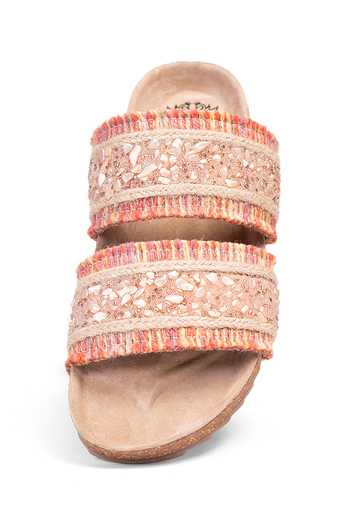 Stilista_Pink Embellished Sunkissed Soiree Strap Flats_Online_at_Aza_Fashions