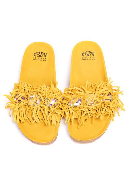 SLIDERS WITH CRYSTALS IN YELLOW