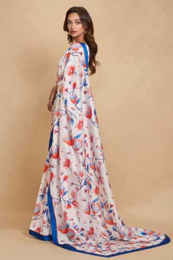 Shop Gulabo By Abu Sandeep White Chanderi Floral Print Saree Online at Aza Fashions Shop_Gulabo By Abu Sandeep_White Chanderi Floral Print Saree _Online_at_Aza_Fashions