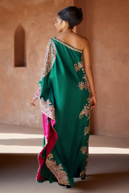 Mrunalini Rao Evara Silk Embroidered Kaftan Dress 