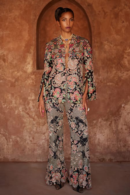 Mrunalini Rao Heera Embroidered Blazer & Pant Set 