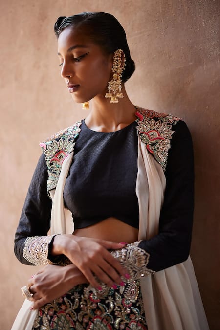 Exclusive Black Lehenga Choli For Women, Ready To Wear Lehenga, Indian  Wedding | eBay