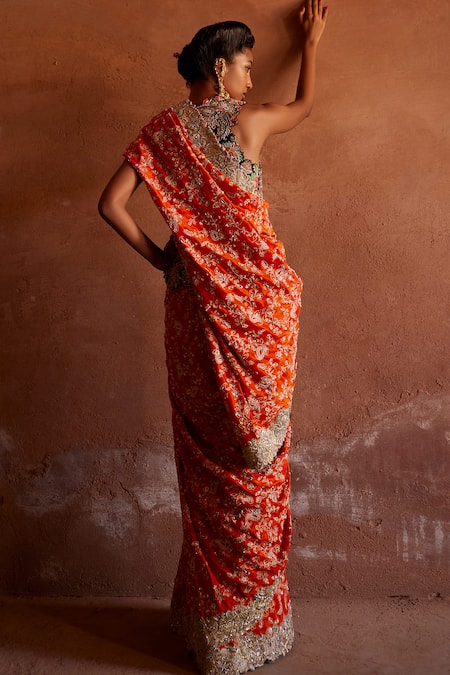 Mrunalini Rao Manohar Embroidered Silk Saree 