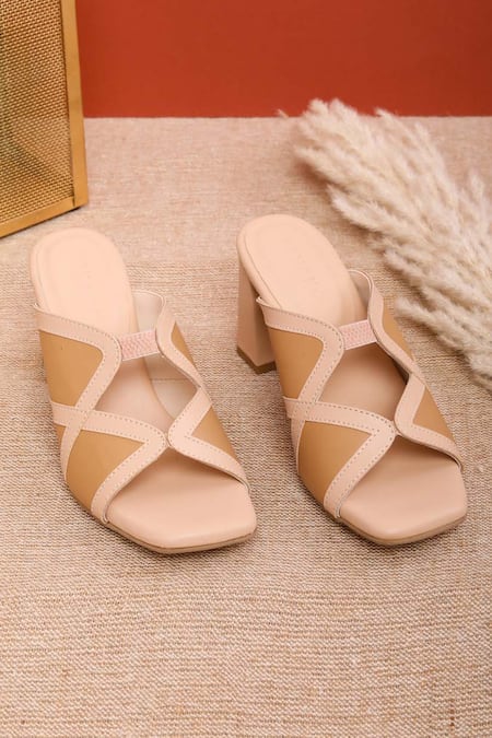 Devano Double Cross Slipon Cutwork Heels 