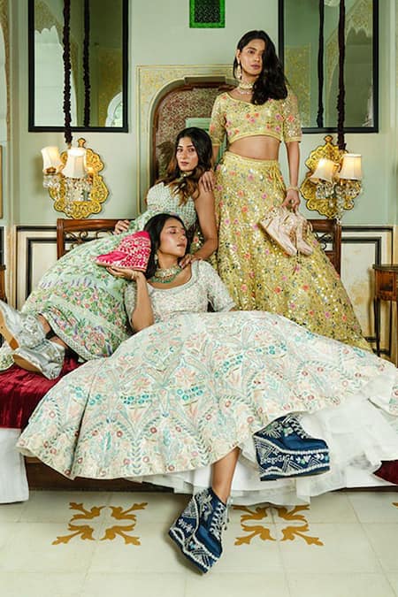 Buy Tiesta Blue Sequins, Beads Embroidered Sneaker Wedges Buy_Tiesta_Blue Sequins, Beads Embroidered Sneaker Wedges