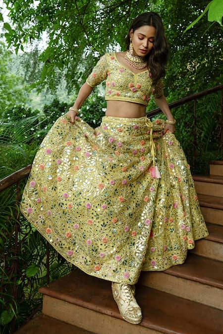 Shop_Tiesta_Gold Sequins, Beads Embroidered Sneaker Wedges _at_Aza_Fashions