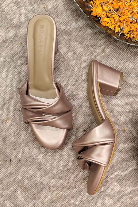 Buy Shoetopia Stylish Slingback Peep Toe Copper Stiletto Heeled Sandals For  Women & Girls /UK3 at Amazon.in