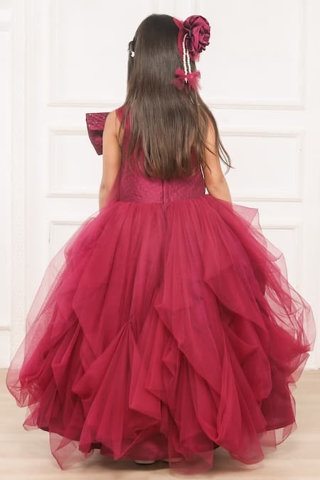 Pinkcow designs pvt ltd Bow & Rosette Embellished Gown 