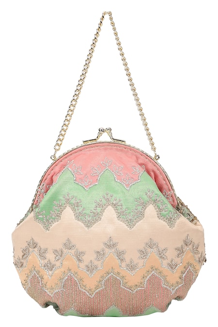 Shop The Leather Garden Multi Color Flower Ajmer Embroidered Potli Bag at Aza Fashions Shop_The Leather Garden_Multi Color Flower Ajmer Embroidered Potli Bag _at_Aza_Fashions