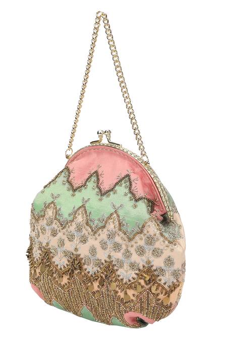 Buy The Leather Garden Multi Color Flower Ajmer Embroidered Potli Bag Online at Aza Fashions Buy_The Leather Garden_Multi Color Flower Ajmer Embroidered Potli Bag _Online_at_Aza_Fashions