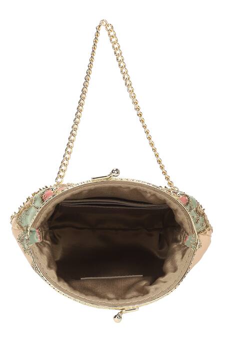 Shop The Leather Garden Multi Color Flower Ajmer Embroidered Potli Bag Online at Aza Fashions Shop_The Leather Garden_Multi Color Flower Ajmer Embroidered Potli Bag _Online_at_Aza_Fashions