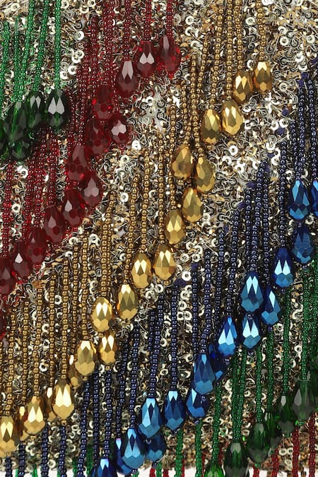 The Leather Garden Multi Color Metallic Thread, Tassels Jodhpur Embroidered Potli Bag at Aza Fashions The Leather Garden_Multi Color Metallic Thread, Tassels Jodhpur Embroidered Potli Bag _at_Aza_Fashions