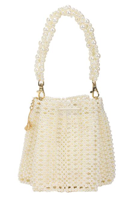 Shop The Leather Garden Ivory Beads Jaipur Pearl Potli Bag at Aza Fashions Shop_The Leather Garden_Ivory Beads Jaipur Pearl Potli Bag _at_Aza_Fashions