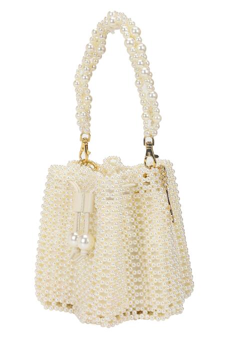 The Leather Garden Ivory Beads Jaipur Pearl Potli Bag Online at Aza Fashions The Leather Garden_Ivory Beads Jaipur Pearl Potli Bag _Online_at_Aza_Fashions