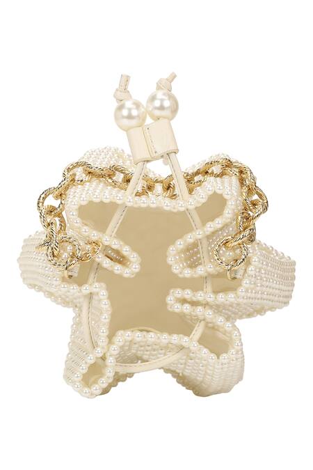 Buy The Leather Garden Ivory Beads Jaipur Pearl Potli Bag Buy_The Leather Garden_Ivory Beads Jaipur Pearl Potli Bag