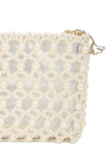 Buy The Leather Garden Ivory Beads Jaisalmer Crossbody Bag With Pouch - 3 Pcs Online at Aza Fashions Buy_The Leather Garden_Ivory Beads Jaisalmer Crossbody Bag With Pouch - 3 Pcs _Online_at_Aza_Fashions