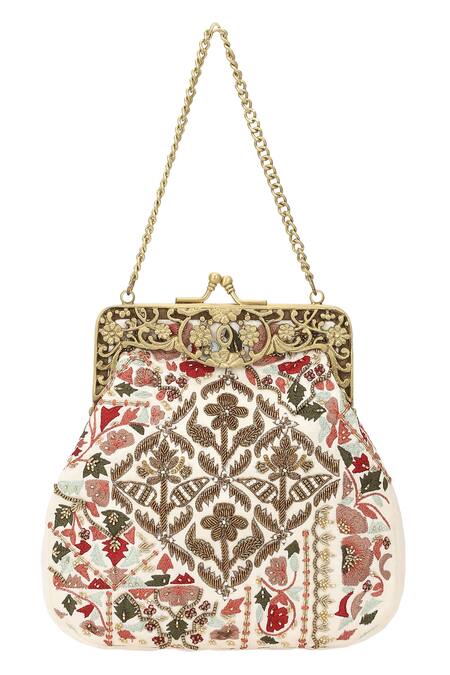 Buy_The Leather Garden_Multi Color Dabka Kota Embroidered Potli Bag _Online_at_Aza_Fashions