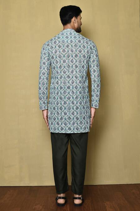 Shop Arihant Rai Sinha Multi Color Georgette Printed Mughal Kurta at Aza Fashions Shop_Arihant Rai Sinha_Multi Color Georgette Printed Mughal Kurta_at_Aza_Fashions