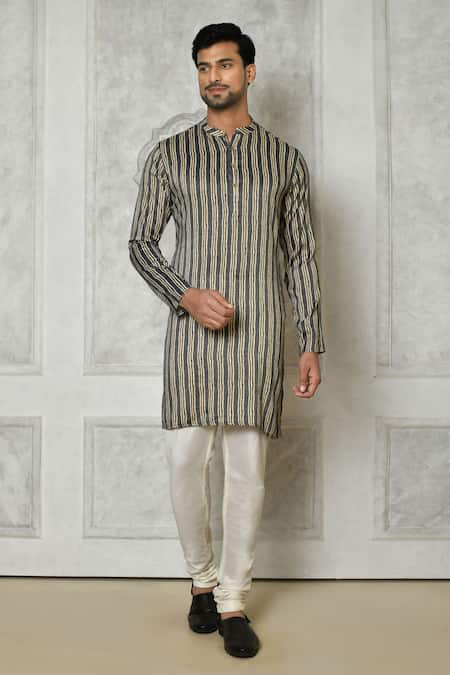 Arihant Rai Sinha Stripe Print Short Kurta 