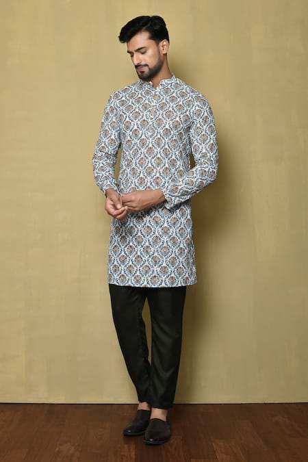 Arihant Rai Sinha Floret Vintage Print Short Kurta 