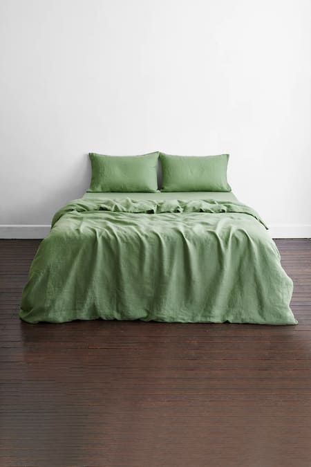 Thread Connect Linen Duvet Cover Bedsheet Set 