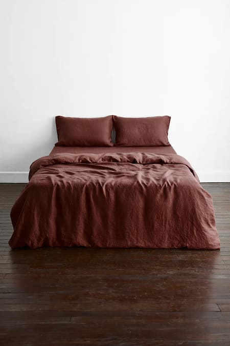 Thread Connect Linen Plain Duvet Cover Set 