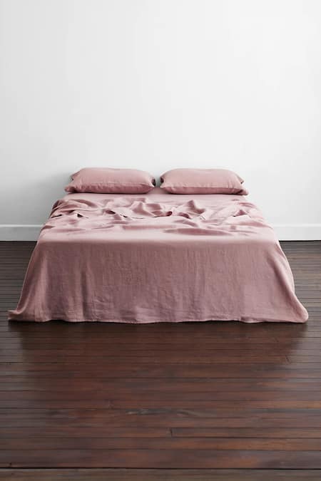 Thread Connect Linen Solid Bedsheet Set 