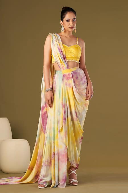 Ynf Tie Dye Silk 1 Latest Fancy Party Wear Organza Saree Collection - The  Ethnic World