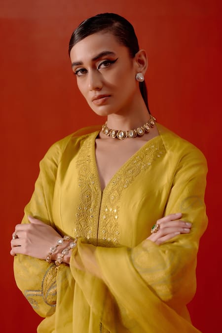 Buy Devnaagri Yellow Chanderi, Silk Organza Embroidery, Dori And Patra Anarkali Palazzo Set Online at Aza Fashions Buy_Devnaagri_Yellow Chanderi, Silk Organza Embroidery, Dori And Patra Anarkali Palazzo Set _Online_at_Aza_Fashions