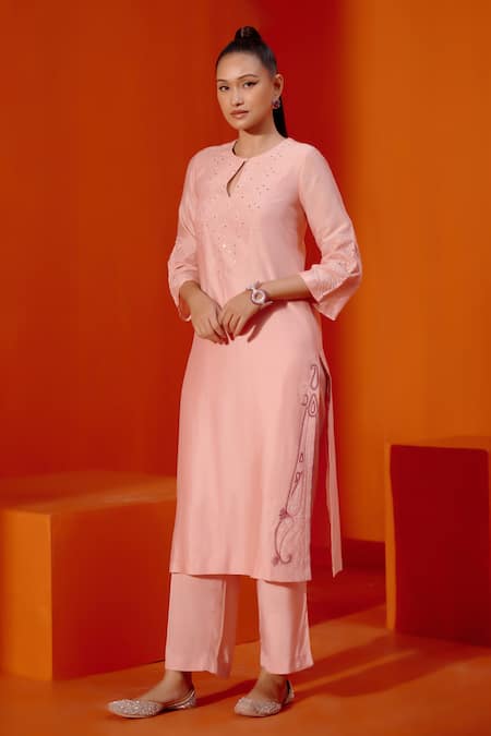 Buy Devnaagri Pink Chanderi, Silk Organza Embroidery, Dori And Patra Work Kurta Palazzo Set Online at Aza Fashions Buy_Devnaagri_Pink Chanderi, Silk Organza Embroidery, Dori And Patra Work Kurta Palazzo Set _Online_at_Aza_Fashions