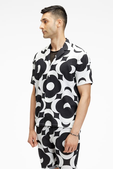 Buy_Terra Luna_Black Cotton Palawan Moonglow Print Shirt _Online_at_Aza_Fashions