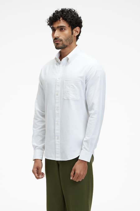 Buy_Terra Luna_White Cotton Pacha Organic Handloom Oxford Shirt_Online_at_Aza_Fashions