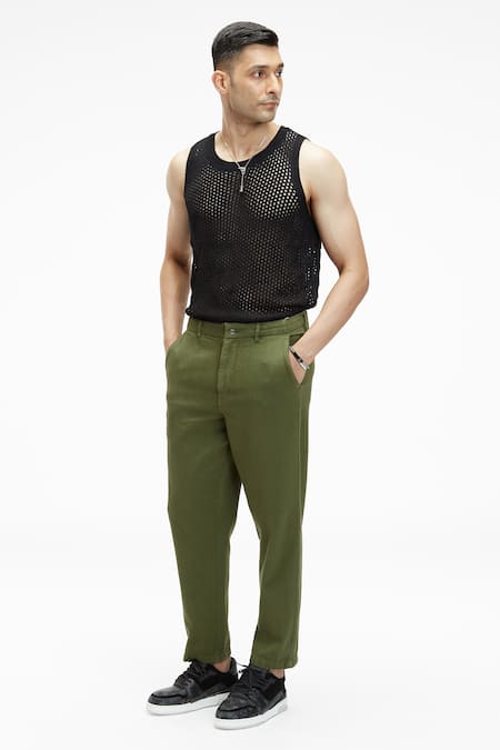 Terra Luna Argo Solid Handloom Twill Cotton Pant 