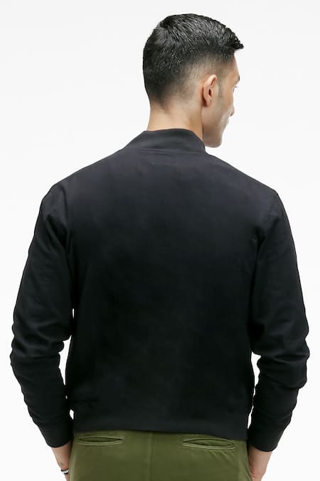 Shop Terra Luna Black Cotton Berghain Organic Handloom Jacket at Aza Fashions Shop_Terra Luna_Black Cotton Berghain Organic Handloom Jacket _at_Aza_Fashions