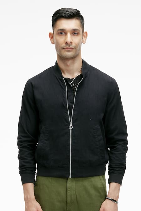 Terra Luna Black Cotton Berghain Organic Handloom Jacket Online at Aza Fashions Terra Luna_Black Cotton Berghain Organic Handloom Jacket _Online_at_Aza_Fashions