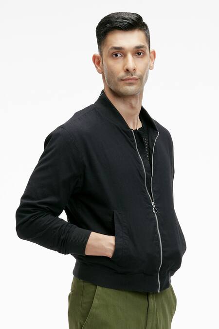 Buy Terra Luna Black Cotton Berghain Organic Handloom Jacket Online at Aza Fashions Buy_Terra Luna_Black Cotton Berghain Organic Handloom Jacket _Online_at_Aza_Fashions