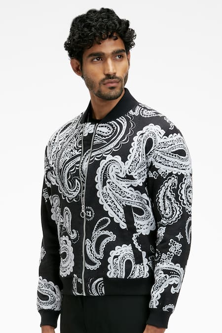 Buy Terra Luna Black Cotton Berghain Printed Organic Handloom Jacket Online at Aza Fashions Buy_Terra Luna_Black Cotton Berghain Printed Organic Handloom Jacket _Online_at_Aza_Fashions