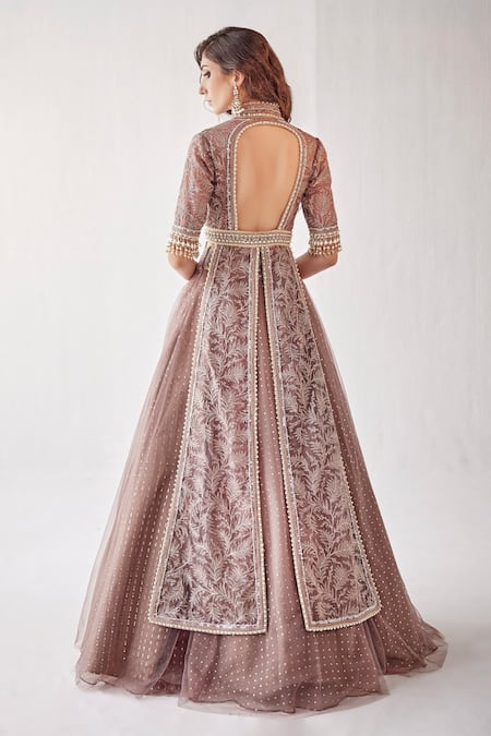 Cedar & Pine Organza & Tulle Lehenga Jacket Set