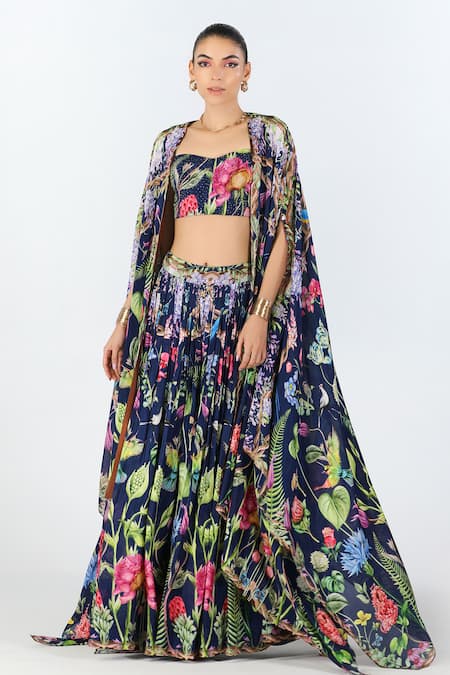 Limerick by Abirr N' Nanki Ambrosia Floral Pattern Cape Palazzo Set 