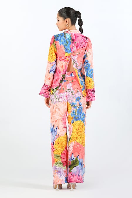 Shop Limerick By Abirr N' Nanki Multi Color Silk Embroidery Esra Floral Bouquet Pattern Shirt at Aza Fashions Shop_Limerick By Abirr N' Nanki_Multi Color Silk Embroidery Esra Floral Bouquet Pattern Shirt _at_Aza_Fashions