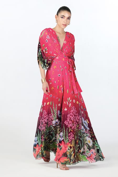 Limerick by Abirr N' Nanki Oryn Floral Print Draped Jumpsuit 