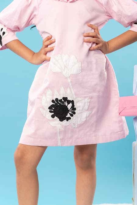 Buy Kirti Agarwal - Pret N Couture Pink Cotton, Silk Embroidery Blossom Dress Online at Aza Fashions Buy_Kirti Agarwal - Pret N Couture_Pink Cotton, Silk Embroidery Blossom Dress _Online_at_Aza_Fashions